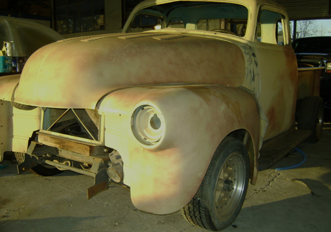 '50s truck with fullsize Chevy frame